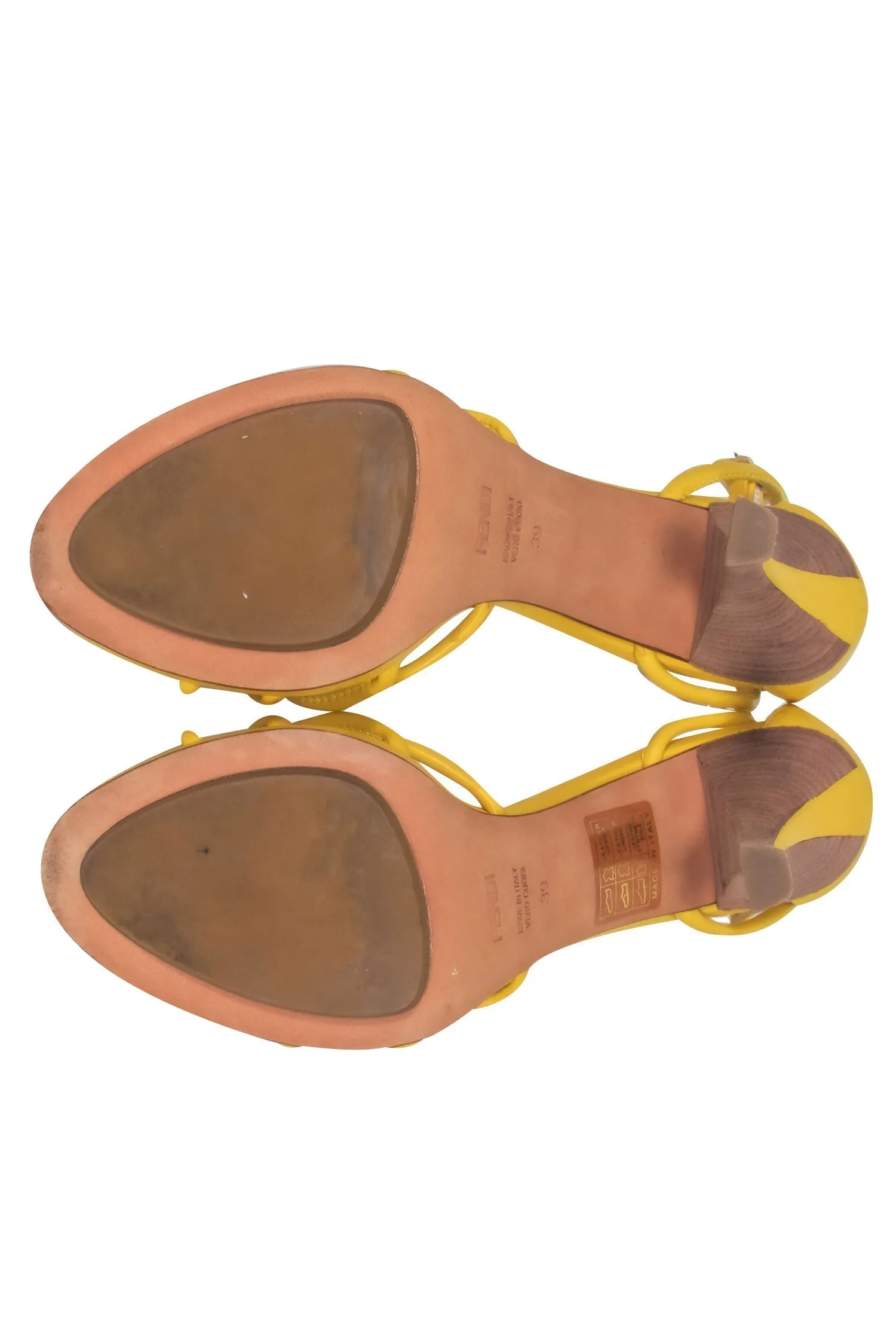 - Yellow Fendi Heels Best deal Sz Strappy Seamless support 8