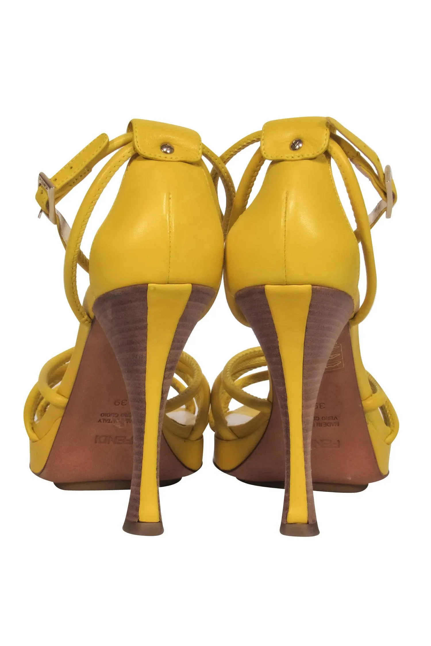 - Yellow Fendi Heels Best deal Sz Strappy Seamless support 8
