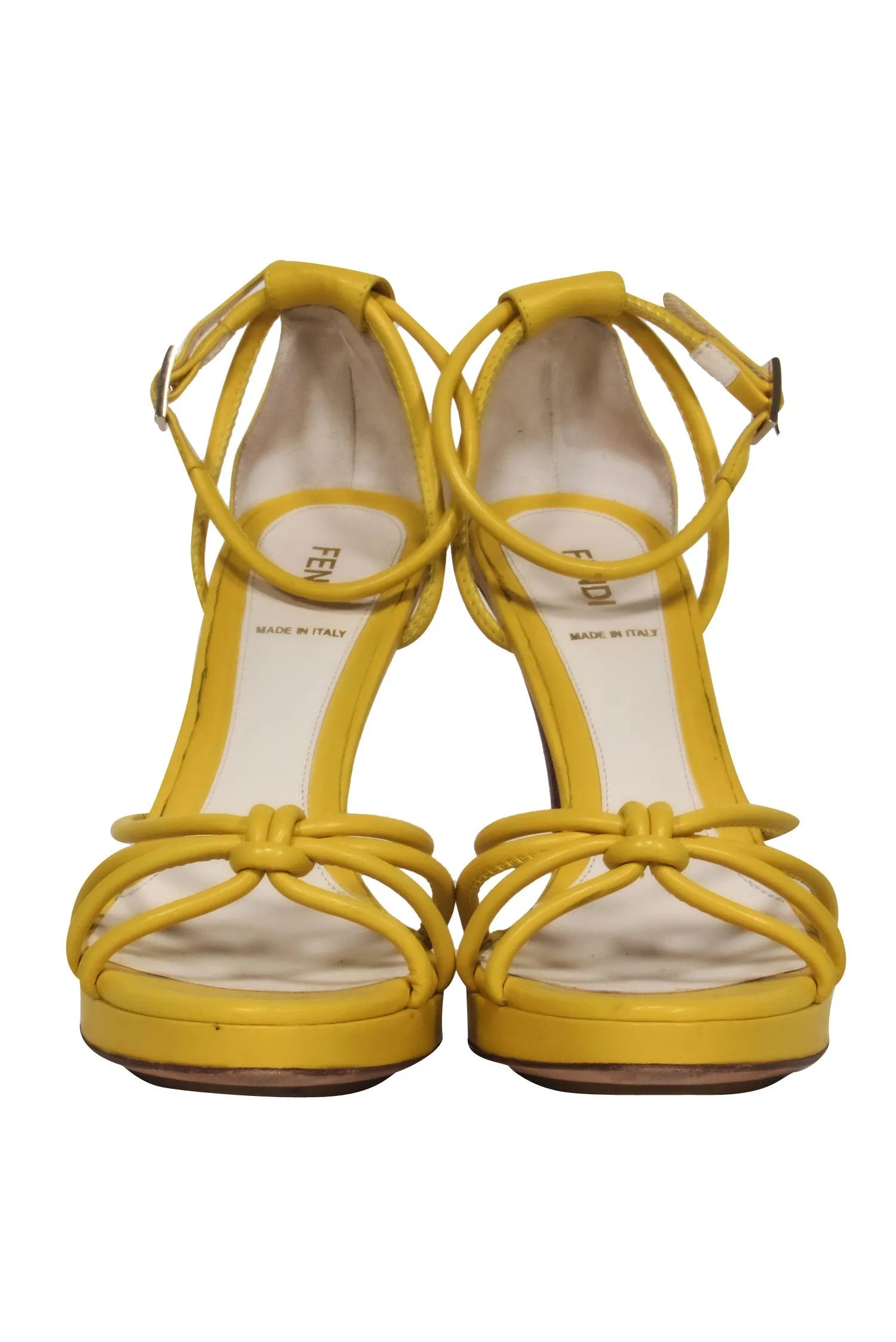 - Yellow Fendi Heels Best deal Sz Strappy Seamless support 8