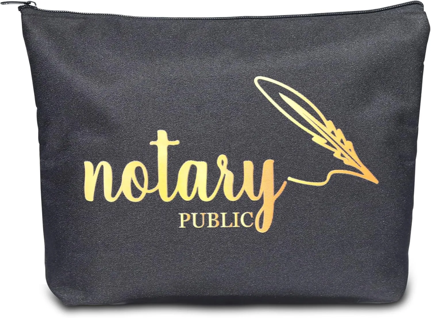 1 Pcs Notary Bag, 13x10 Inches Sturdy Notary Supply Bag for Journal, Stamp, Embosser, and Ink Pad Portable Storage Pouch (Black)