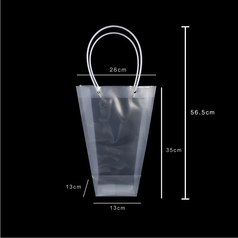 10pcs Trapezoidal Transparent Bouquet Bags