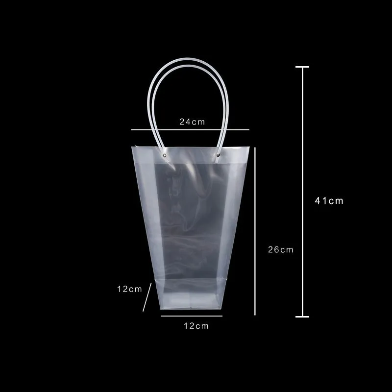 10pcs Trapezoidal Transparent Bouquet Bags