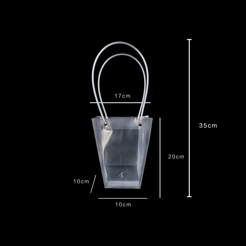 10pcs Trapezoidal Transparent Bouquet Bags