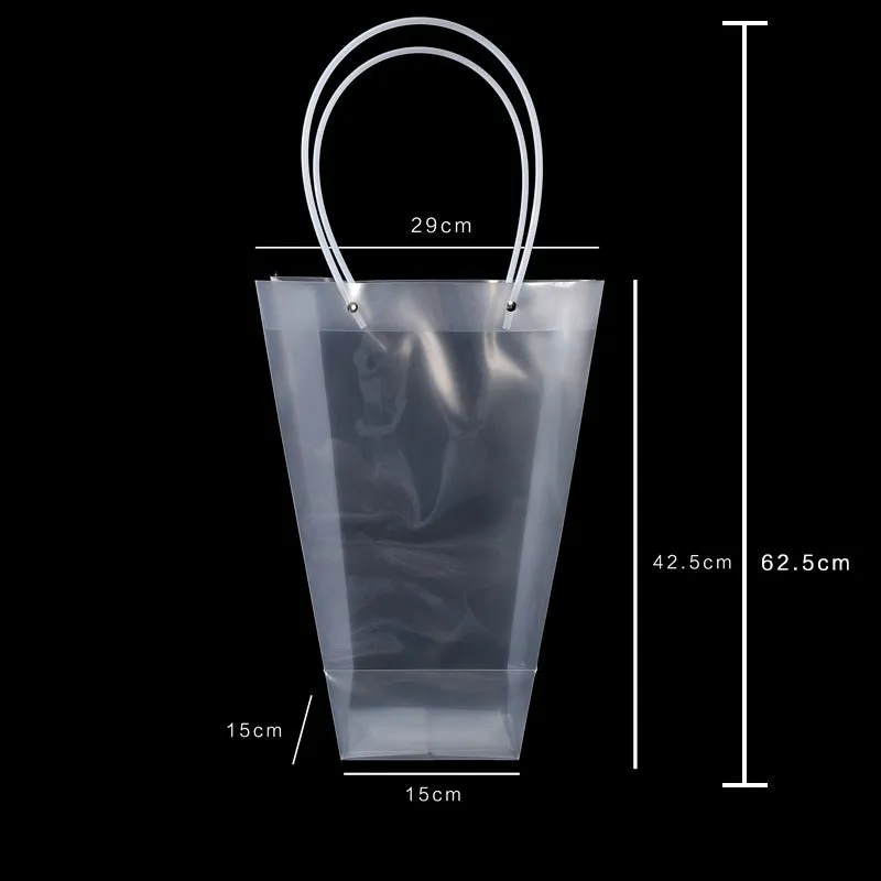 10pcs Trapezoidal Transparent Bouquet Bags