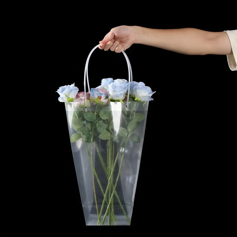 10pcs Trapezoidal Transparent Bouquet Bags