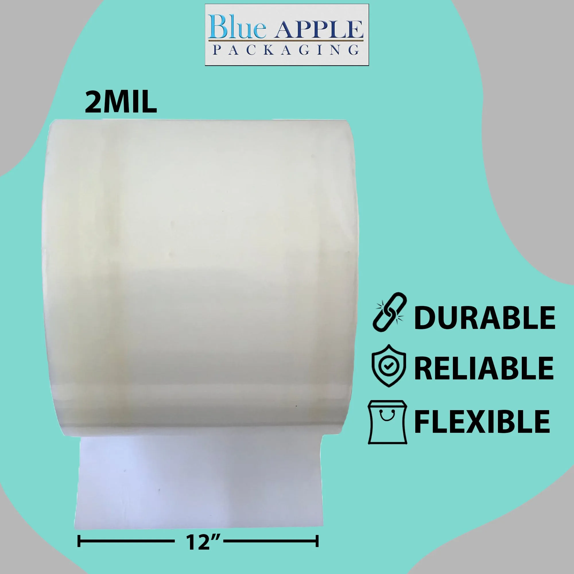 12 inch x 2150ft Poly Tubing Roll 2 Mil LDPE Low Density