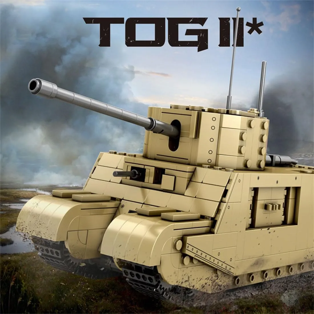 1/30 Scale British TOG II Tank Building Blocks and Construction Toy, Collectible Military-Themed Vehicle Model to Build and Display, Great Gift for Birthdays, Christmas (1427 PCS)