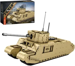 1/30 Scale British TOG II Tank Building Blocks and Construction Toy, Collectible Military-Themed Vehicle Model to Build and Display, Great Gift for Birthdays, Christmas (1427 PCS)