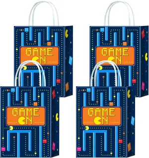 16PCS Game On Party Favor Bags | Pac Ghost Birthday Party Supplies with Handles for Boys & Girls | Arcade Maze Video Game Theme Decorations