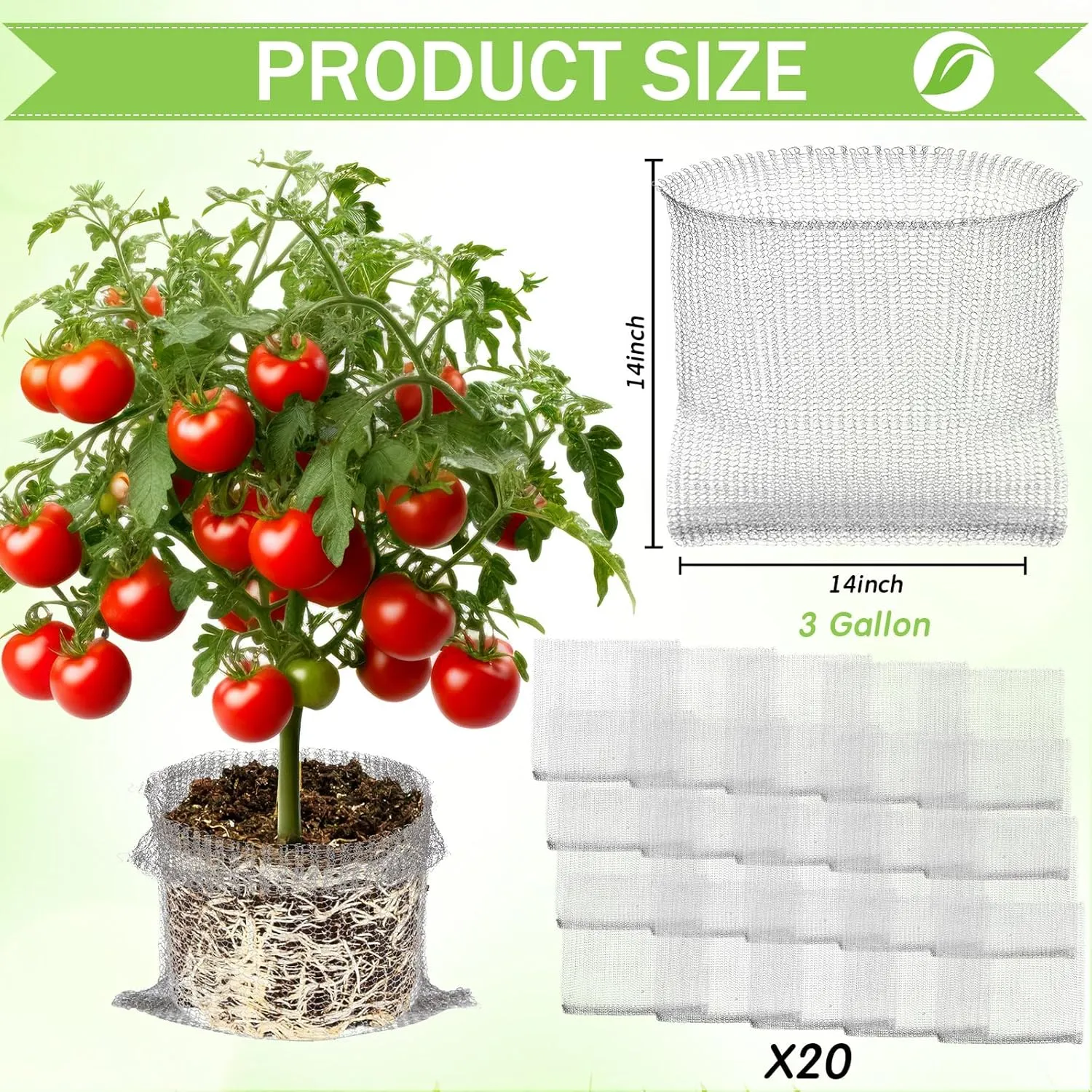 20 Pcs 3 Gallon Gopher Baskets Plant Root Guard Baskets Stainless Steel Planter Bags for Underground Pests Repellent Trees Bulbs Flowers Root Vegetables Protection