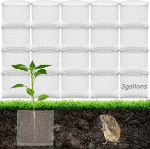 20 Pcs 3 Gallon Gopher Baskets Plant Root Guard Baskets Stainless Steel Planter Bags for Underground Pests Repellent Trees Bulbs Flowers Root Vegetables Protection