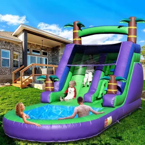 21FT(L) Commercial Grade Water Slide for Kids Adults, (Heavy Duty Full PVC) (Big Airtight Splash Water Pool), 1100w Blower, Inflatable Waterslide for Backyard, Outdoor Park, 21x9x12ft