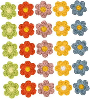 25Pcs Flower Sew Applique Patches for Clothes DIY Craft Accessories Embroidered Designs to Decorate Bags Hats and More Durable Material Unique and Stylish