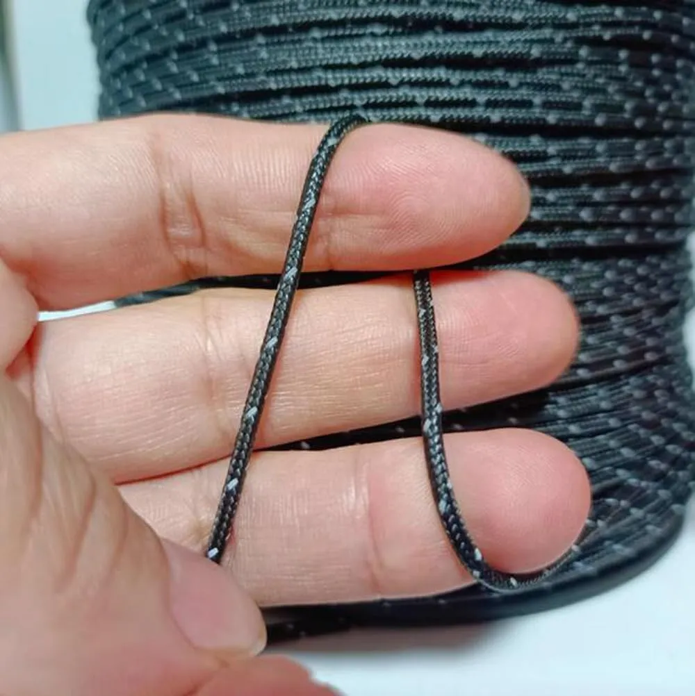 2mm Reflective Nylon Cord,100feet 3Core Paracord Parachute Cord,Tent Guyline Rope for Camping Tent, Outdoor Hiking Packaging