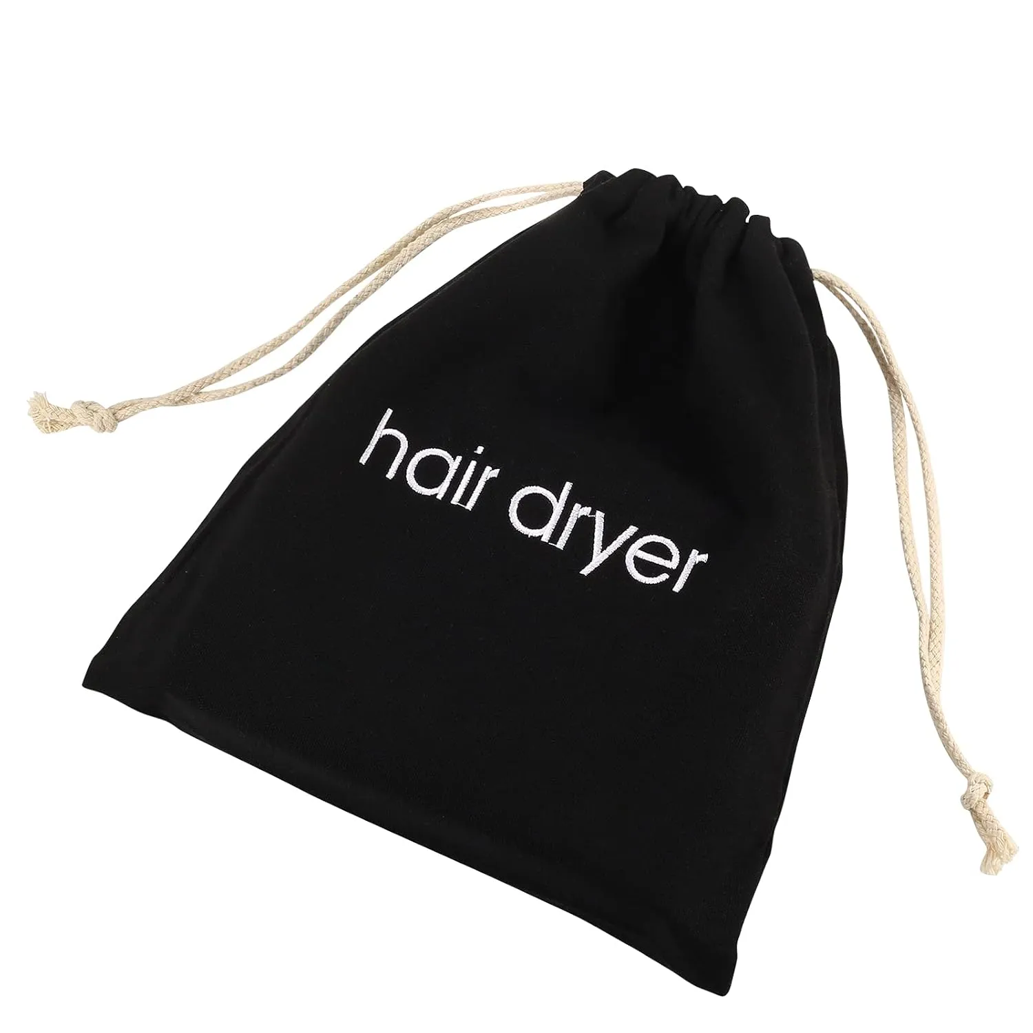 3 | 6 | 8 Pack Hair Dryer Bags Drawstring Bag Container Hairdryer Bag for travel bathroom (8 PCS, Black)