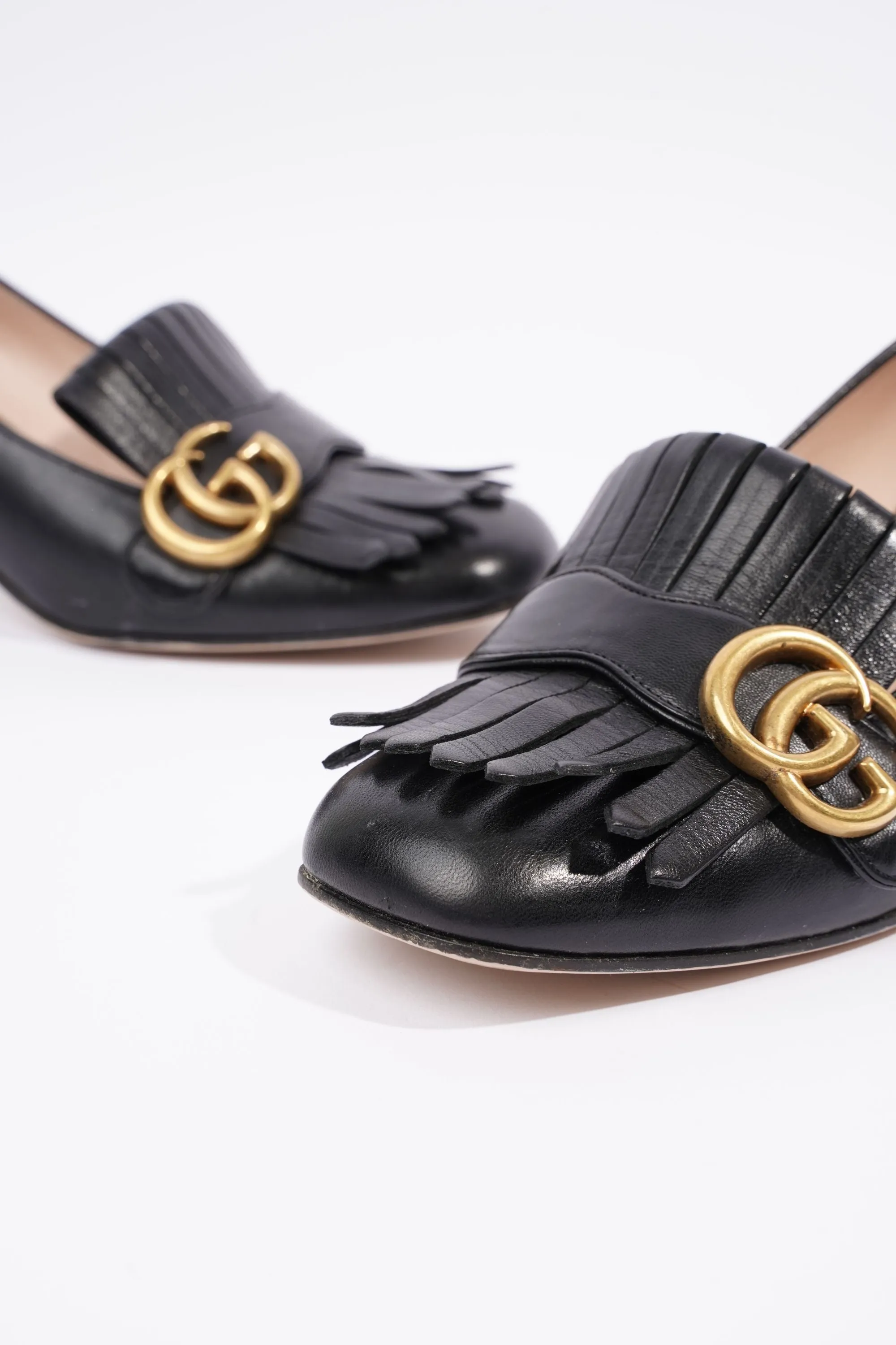 38 Womens 5 UK / Mule Machine-learning Gucci / EU Gold Fringed Black Marmont Top-rated