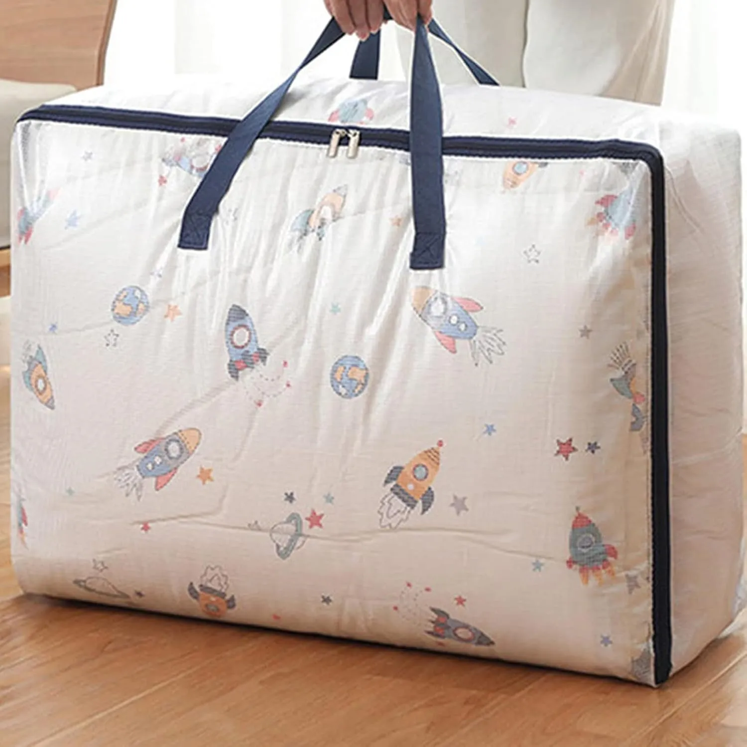 4 Pack Clear Storage Bags with Zip, 75L Moving Bags Clothes Storage Bags Moving Totes Packing Bags for Moving Clothes Bedding Duvet Pillow Blanket Toys Storage Christmas Storage Containers