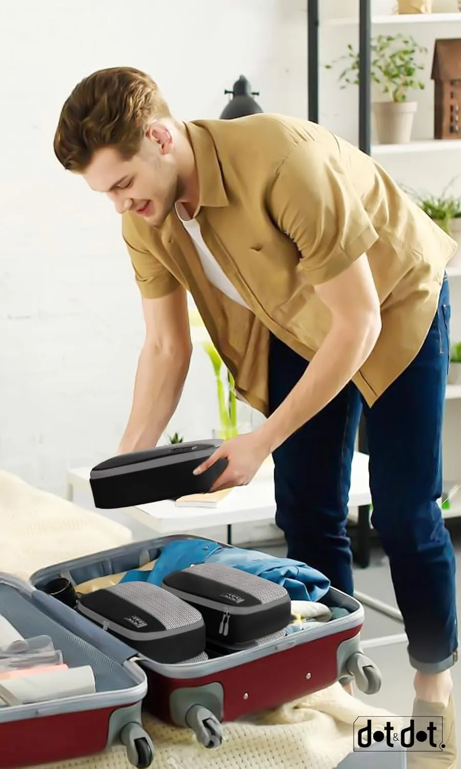 4pc Medium Compression Packing Cubes for Travel - Luggage Packing Organizers - Travel Packing Cubes for Suitcases