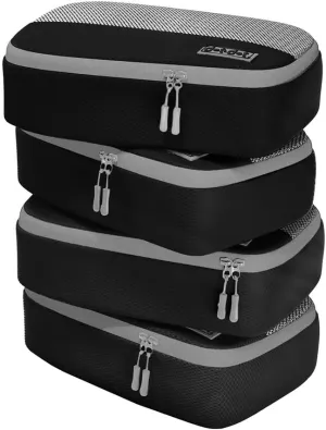 4pc Medium Compression Packing Cubes for Travel - Luggage Packing Organizers - Travel Packing Cubes for Suitcases