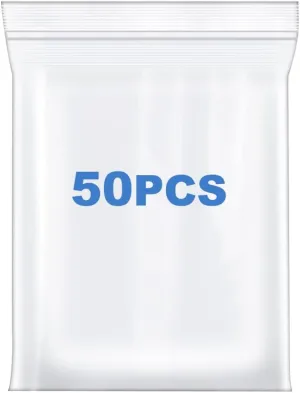 50 PCS 8" x 10" Clear Thick 4 Mil Zip Poly Lock Plastic Bags Reclosable Zip Seal Bags Heavy-Duty Seed Food Storage Zipper Bag