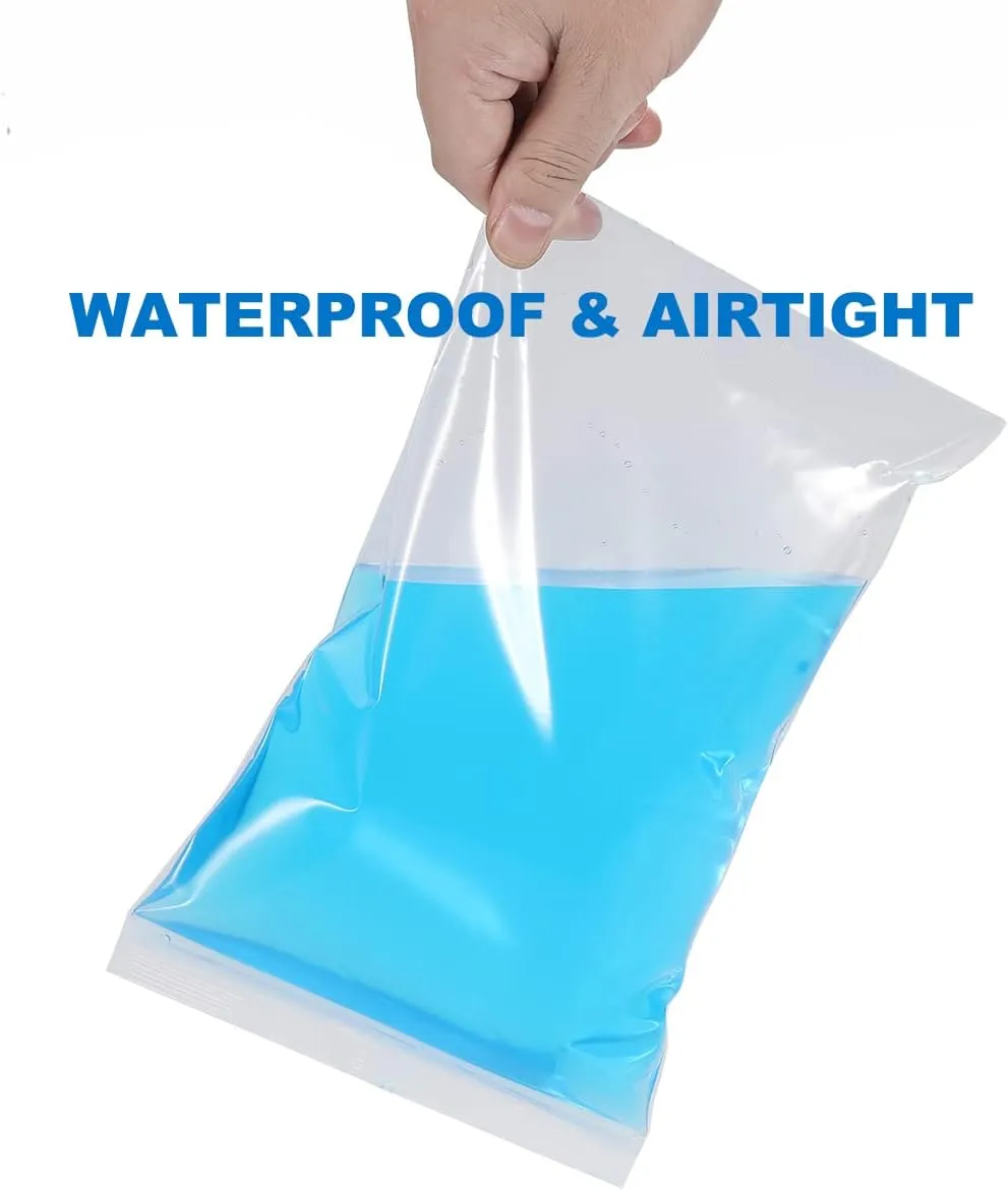 50 PCS 8" x 10" Clear Thick 4 Mil Zip Poly Lock Plastic Bags Reclosable Zip Seal Bags Heavy-Duty Seed Food Storage Zipper Bag