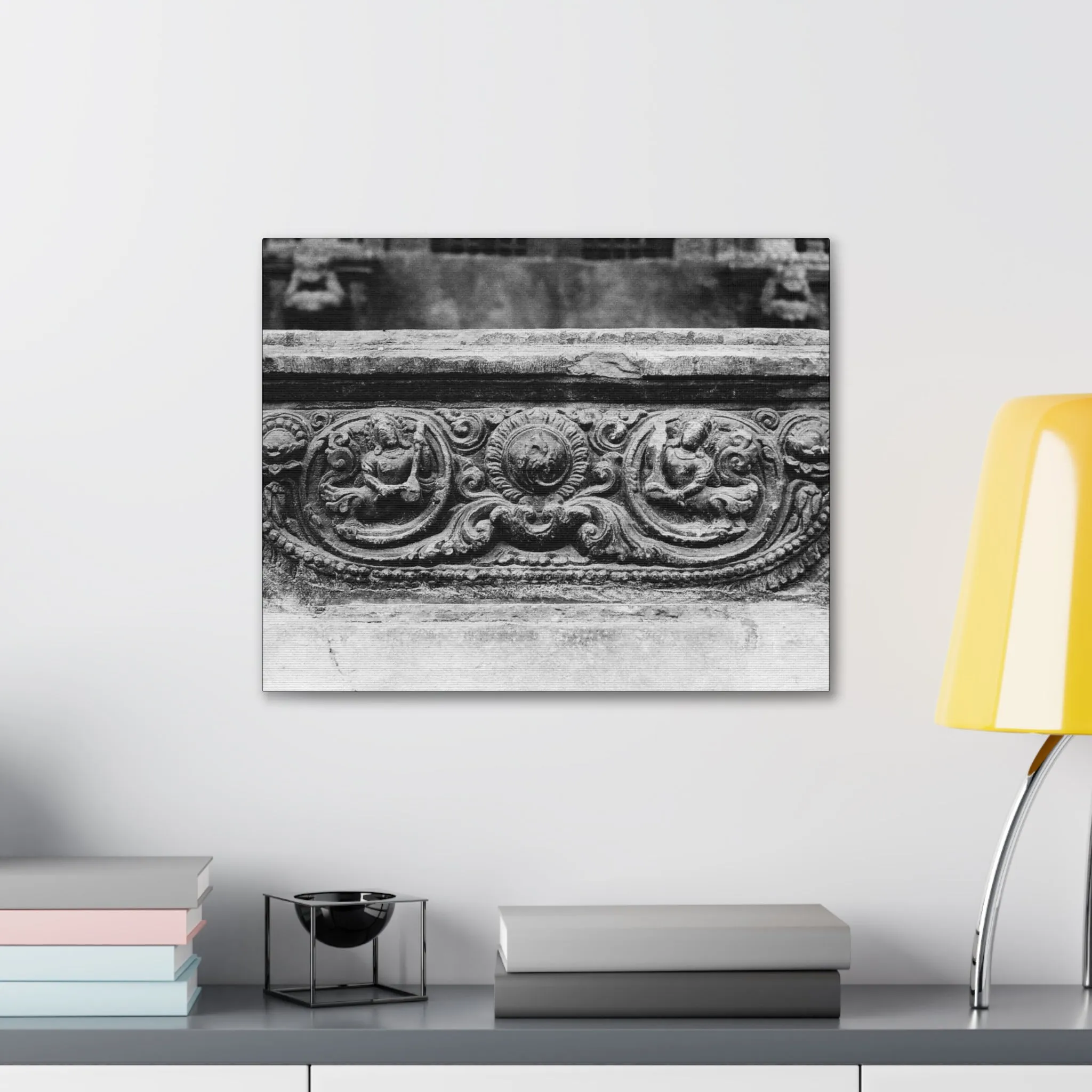 55 - Intricate stone carved railing - Canvas Print