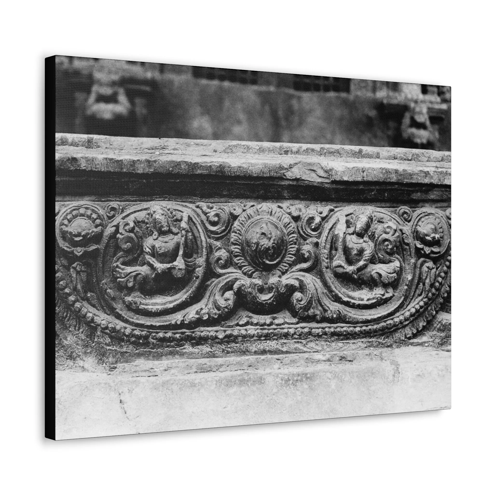 55 - Intricate stone carved railing - Canvas Print
