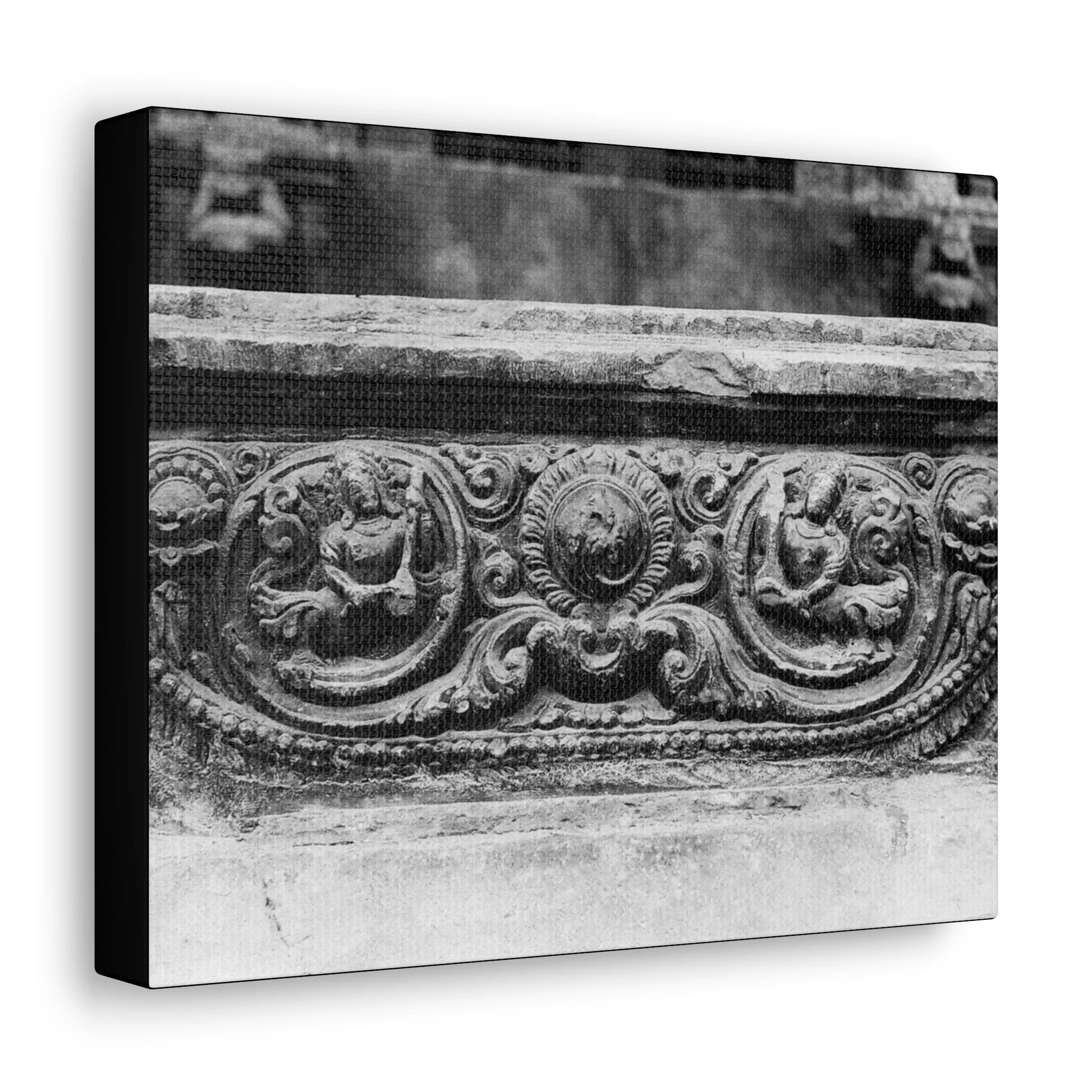 55 - Intricate stone carved railing - Canvas Print