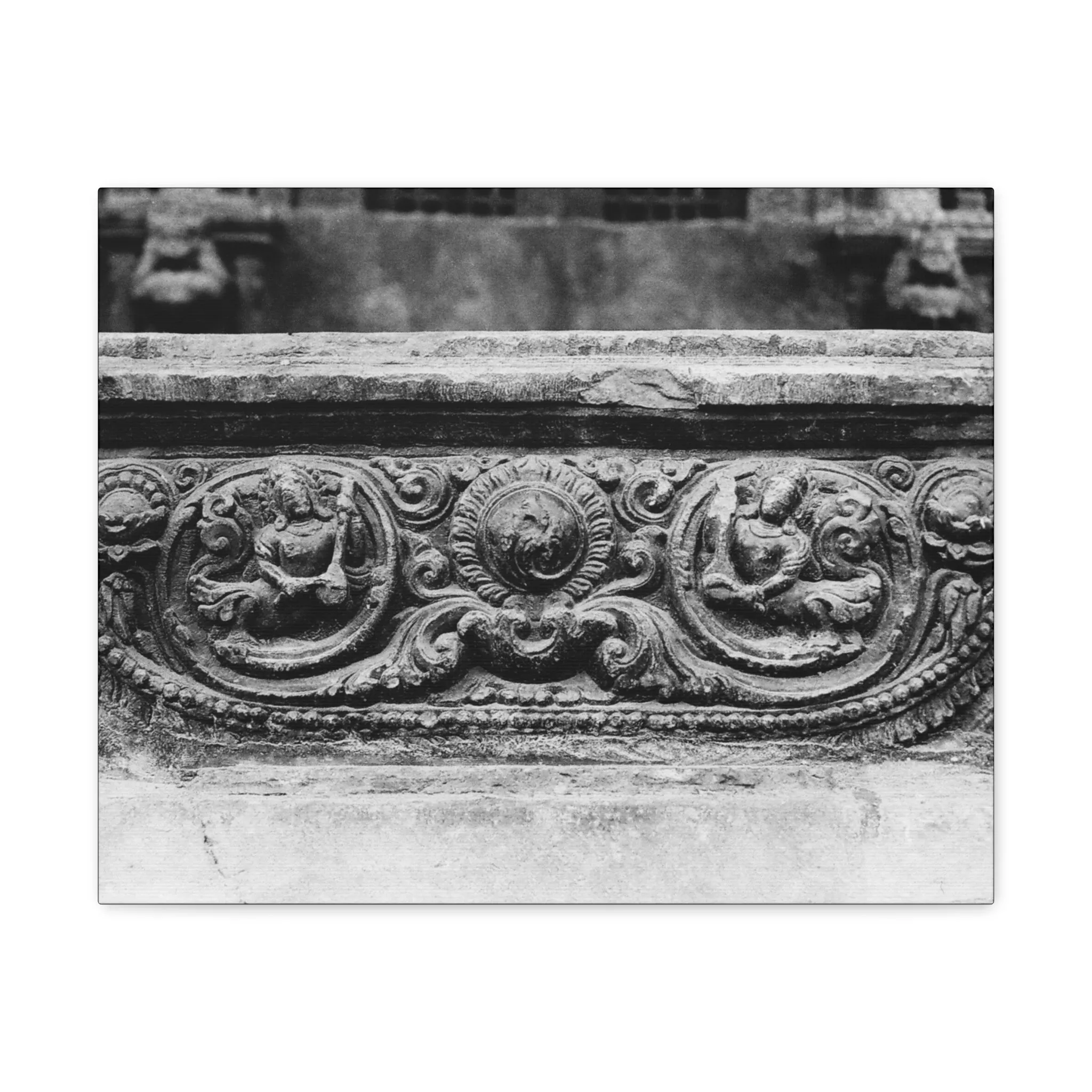 55 - Intricate stone carved railing - Canvas Print