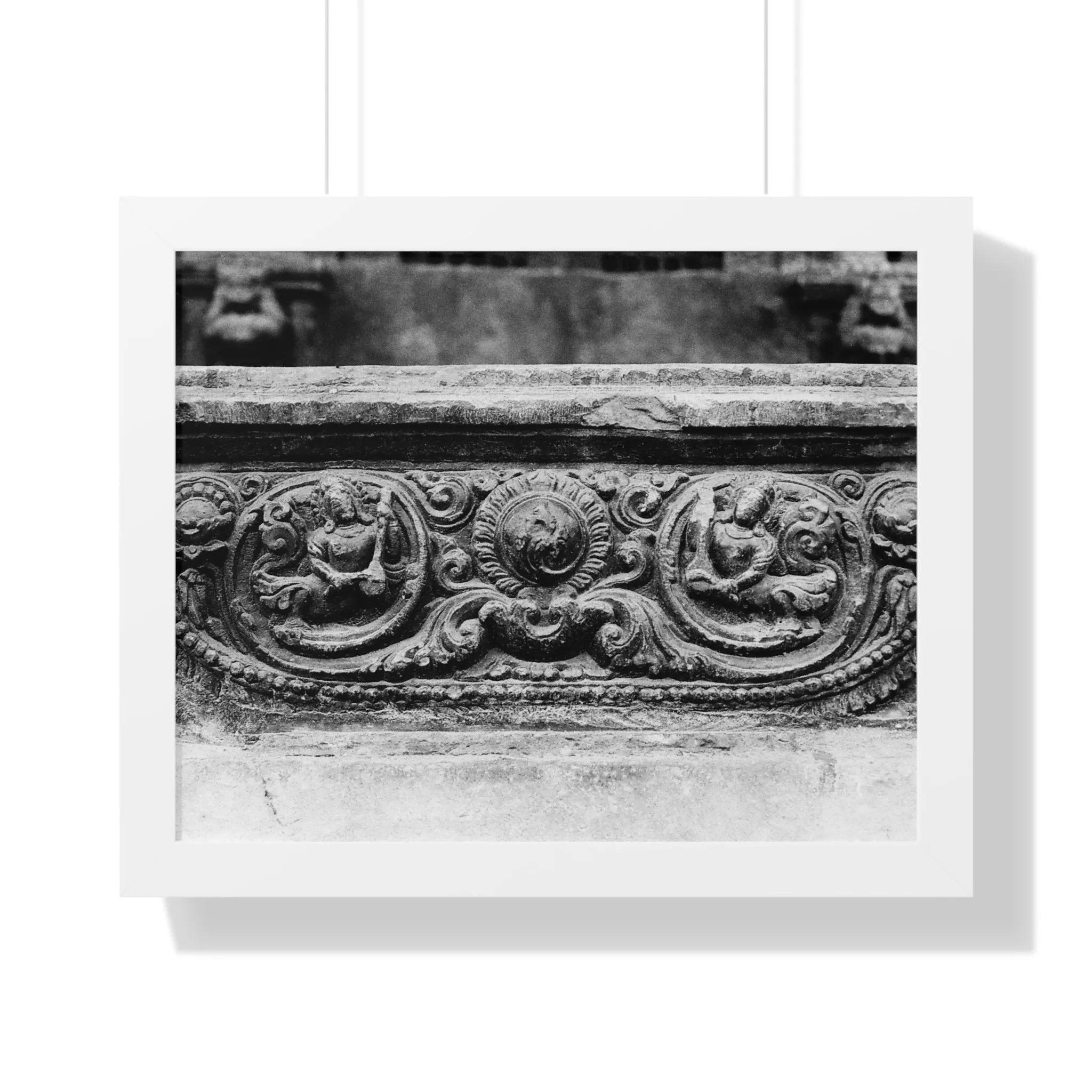 55 - Intricate stone carved railing - Framed Photo Print