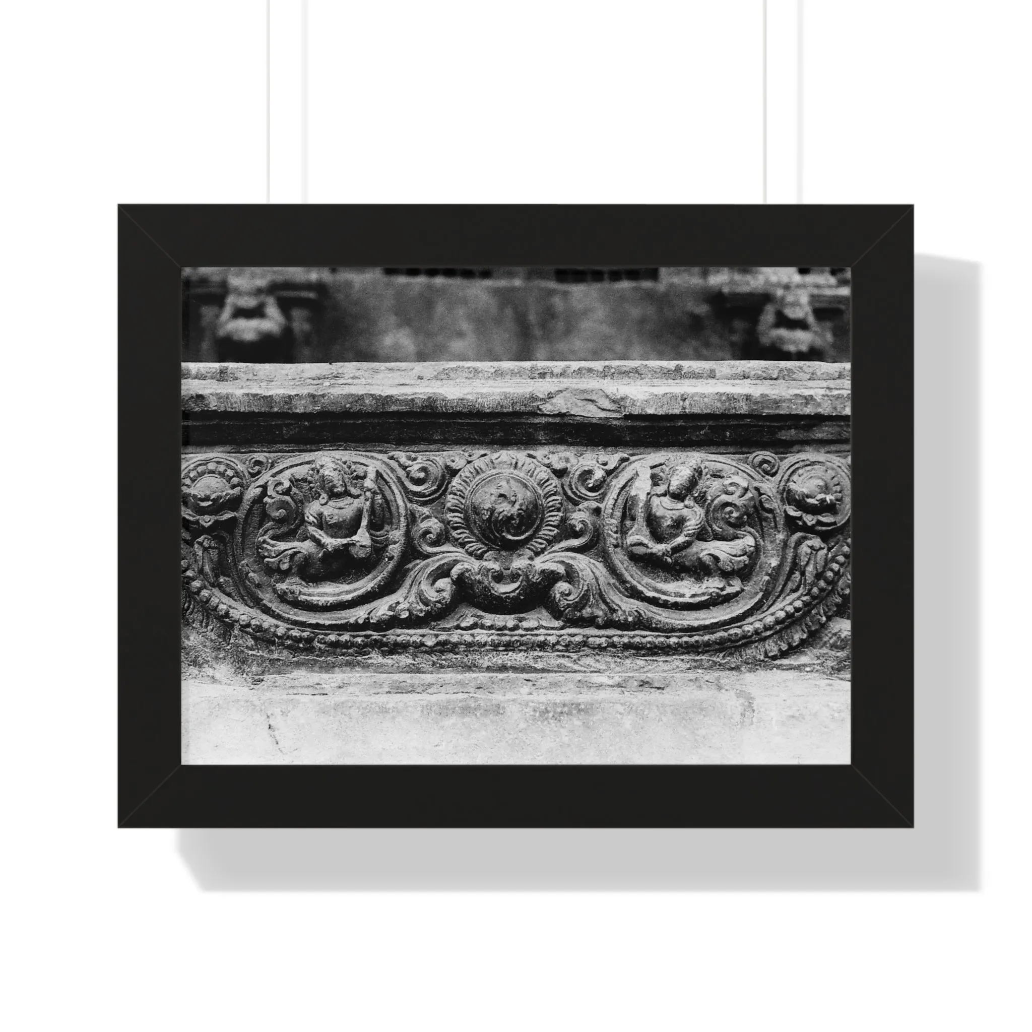 55 - Intricate stone carved railing - Framed Photo Print