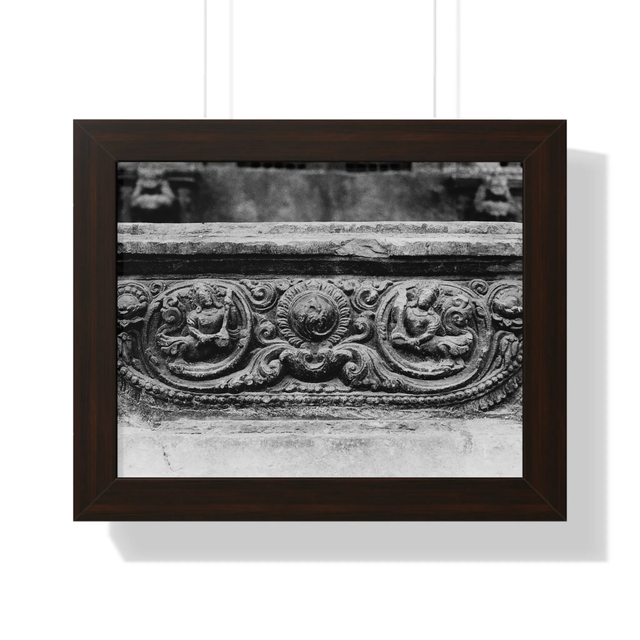 55 - Intricate stone carved railing - Framed Photo Print
