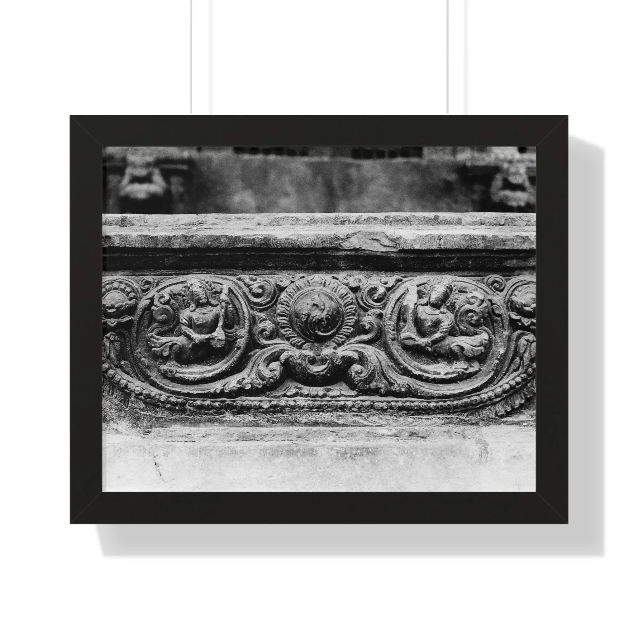 55 - Intricate stone carved railing - Framed Photo Print