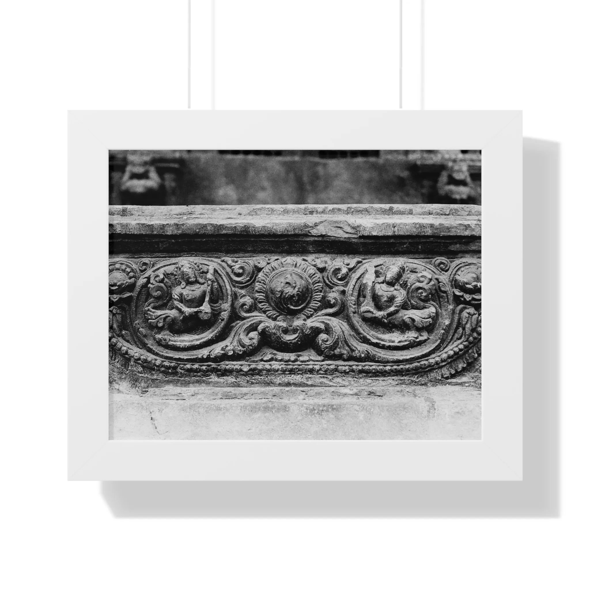 55 - Intricate stone carved railing - Framed Photo Print