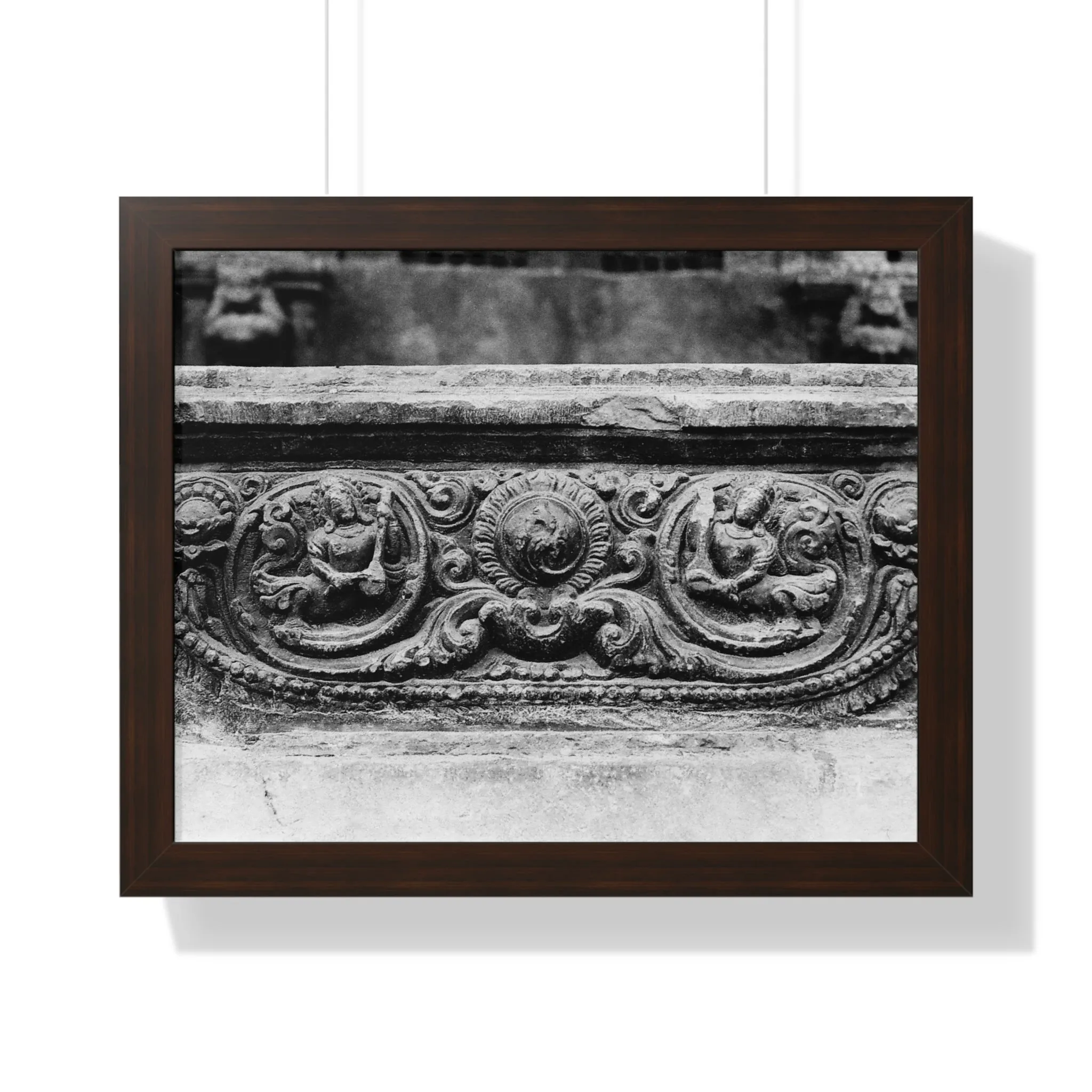 55 - Intricate stone carved railing - Framed Photo Print