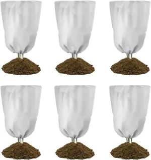 6-Pack Plant Cover Freeze Protection 31.5" x47.3'' White Tree Cover Bags with Zipper Drawstring Winter Outdoor Plant Jacket Reusable Cloth Blanket for Shrub Potted Fruit Plant (31.5" x47.3''(6PCS))