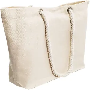 6 Pack Rope Handle Tote Bags Large Tote Bag with Rope Handles Sturdy Canvas Reusable Grocery Shopping Bags Tote Bag Beach Bag