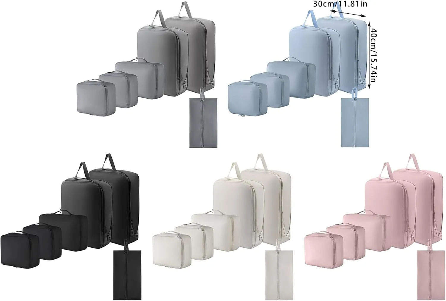 6Pcs Travel Organizers Set for Luggage Essential Packing Cubes Set Sturdy Luggage Organization Bag for Family Trip