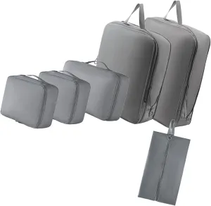 6Pcs Travel Organizers Set for Luggage Essential Packing Cubes Set Sturdy Luggage Organization Bag for Family Trip