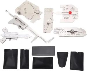 6Pcs Weld Set, Fillet Weld Kit with Hi Lo, Porosity Undercuts Checking, Angle Measuring Tool, Easy Storage in Box Bags