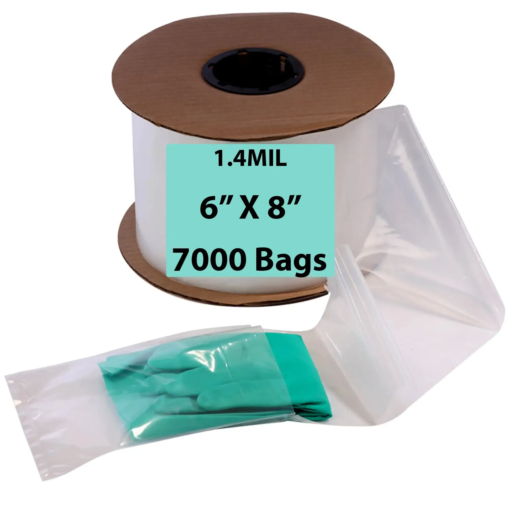 6X8 Inches Kwik-Fill® Pre-Opened Poly Bags on Roll 1.4 Mil AutoBags 1750/RL
