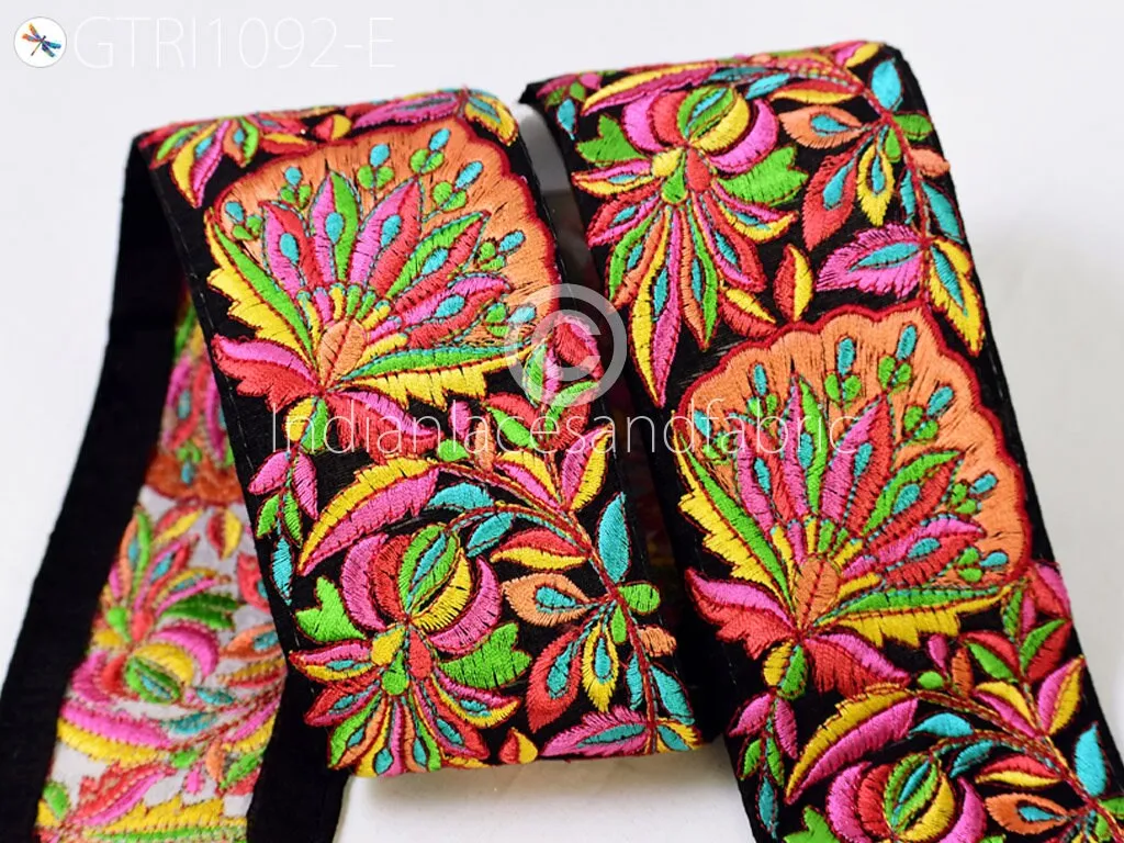 9 Yard DIY Crafting 75MM Laces Indian Embroidered Decor Fabric Trims Curtain Home Decor Sari Dupatta Border Ribbon Sewing Accessories Trims