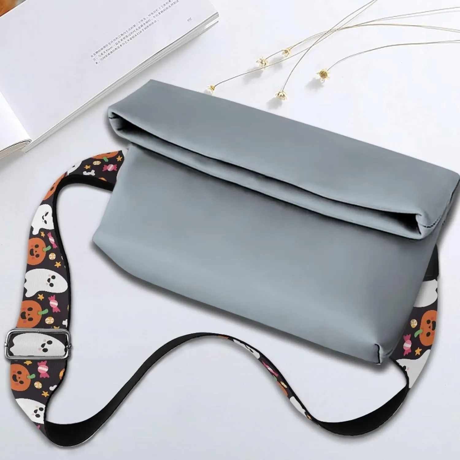 Adjustable Purse Strap for Women, Crossbody Wide Handbag Strap Replacement, Sturdy Bag Strap with Silver Hardware