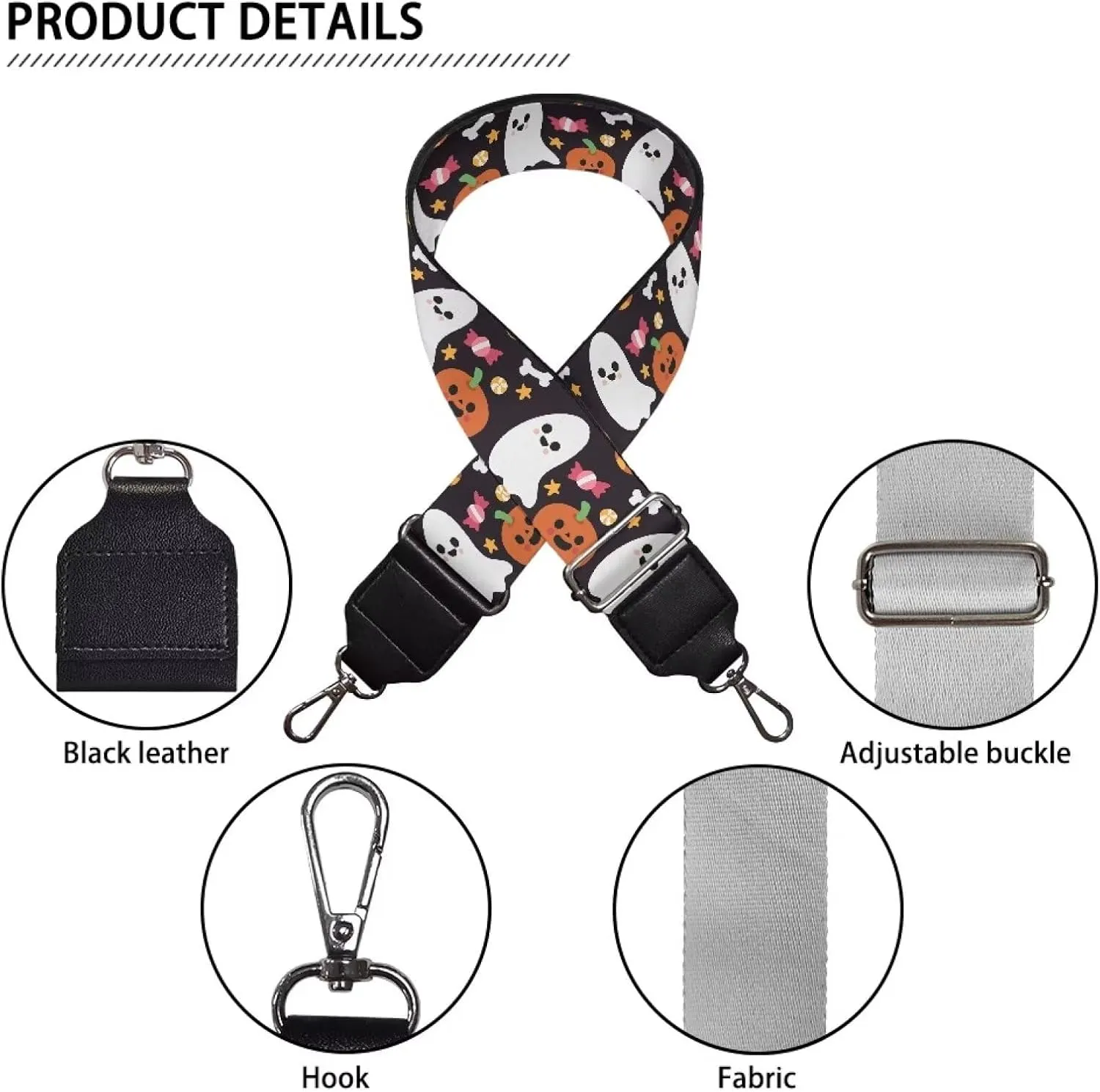 Adjustable Purse Strap for Women, Crossbody Wide Handbag Strap Replacement, Sturdy Bag Strap with Silver Hardware
