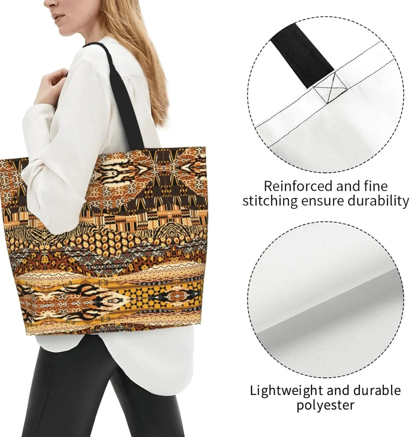 Adorable Sloth Print Shoulder Bag For Women Shopping Bags Tote Bag Large Storage Handbag Grocery Bags For Travel Work