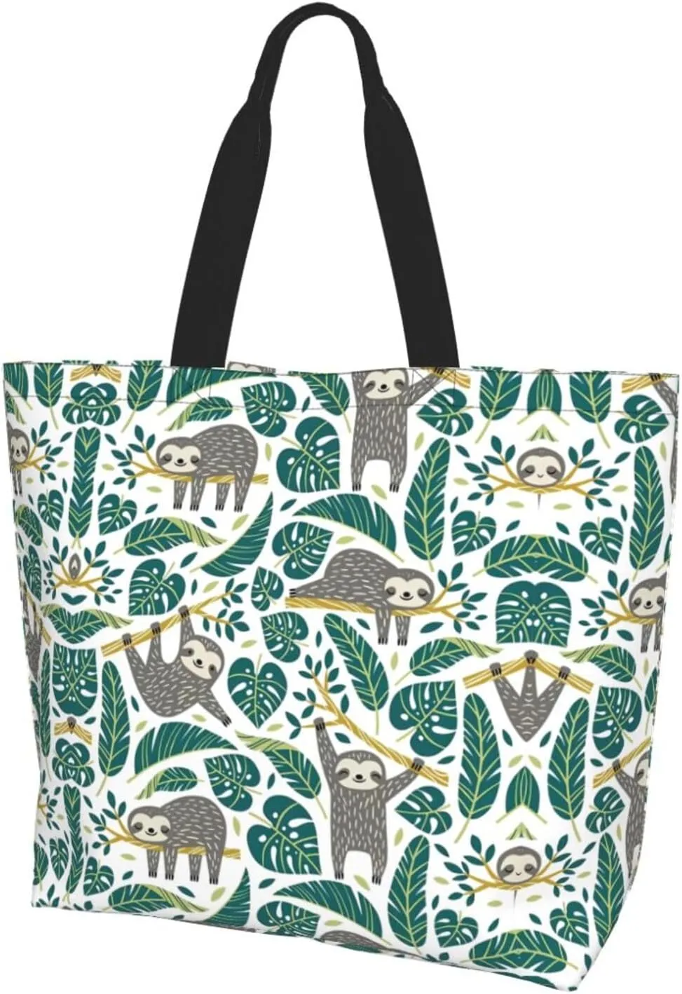 Adorable Sloth Print Shoulder Bag For Women Shopping Bags Tote Bag Large Storage Handbag Grocery Bags For Travel Work