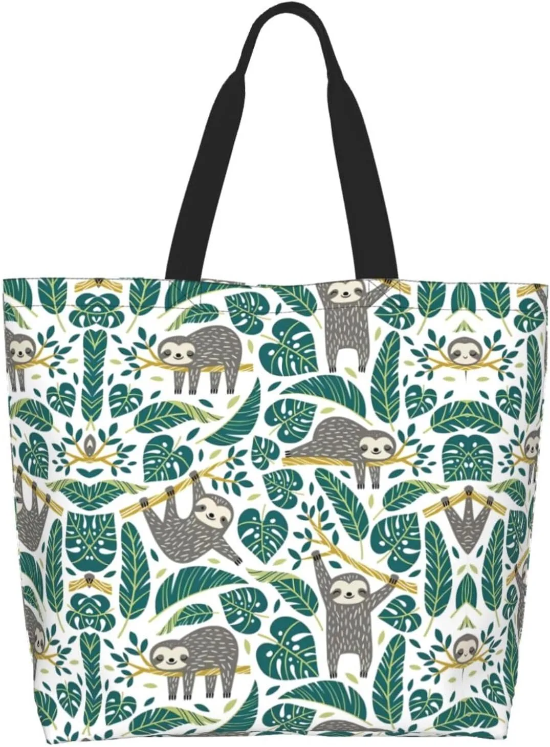 Adorable Sloth Print Shoulder Bag For Women Shopping Bags Tote Bag Large Storage Handbag Grocery Bags For Travel Work