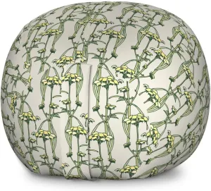 Ambesonne Floral Storage Toy Bag Chair, Garden Art with Vertical Stalks Ornamental Botany Theme Vintage Art, Stuffed Animal Organizer Washable Bag, Large Size, Pale Green Yellow