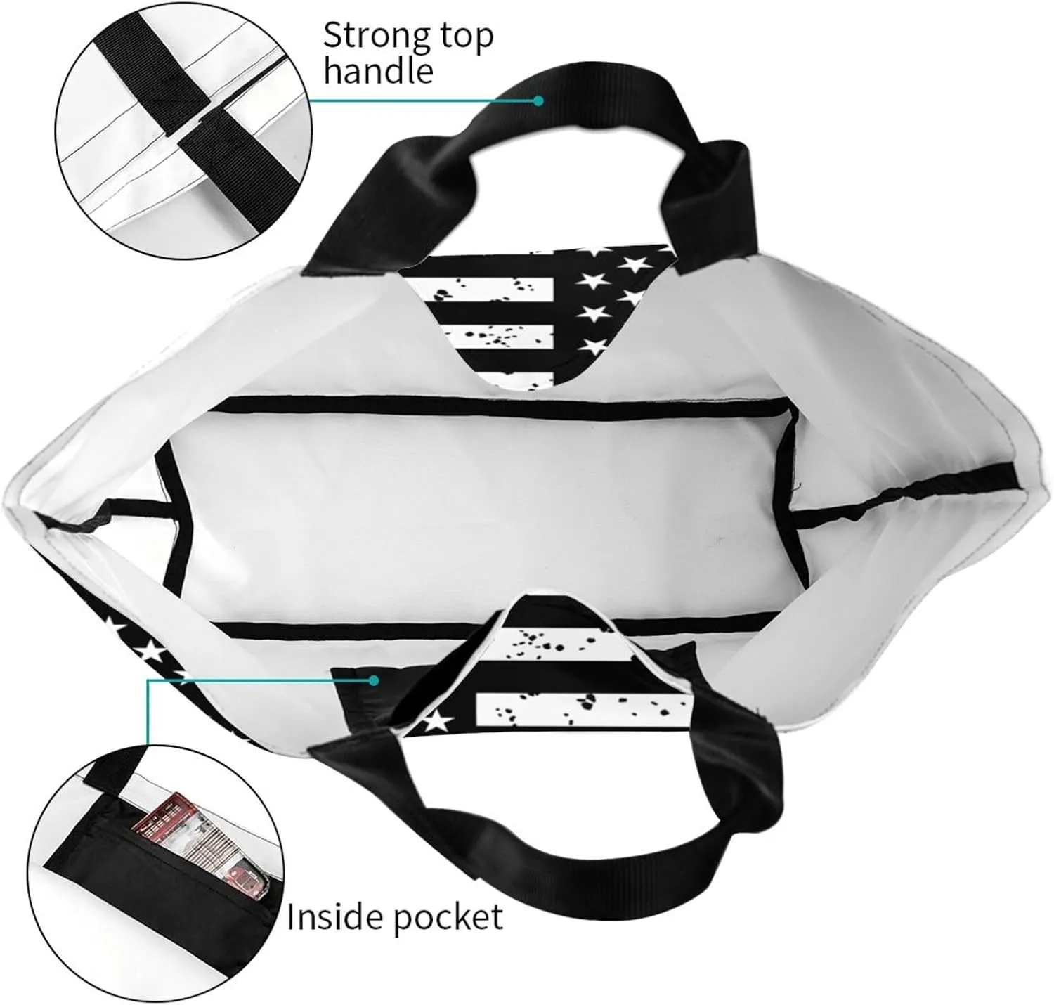 American Motorcycle Flag Dirt Bike Women's Tote Bag Large Capacity Single Shoulder Bags Handbag for Shopping Work