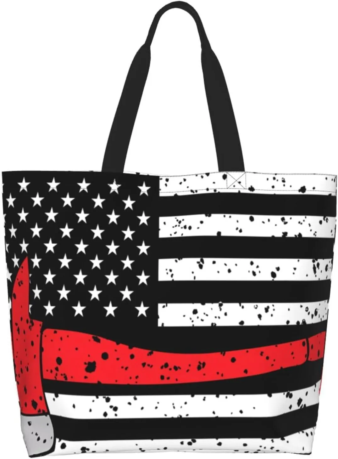 American Motorcycle Flag Dirt Bike Women's Tote Bag Large Capacity Single Shoulder Bags Handbag for Shopping Work